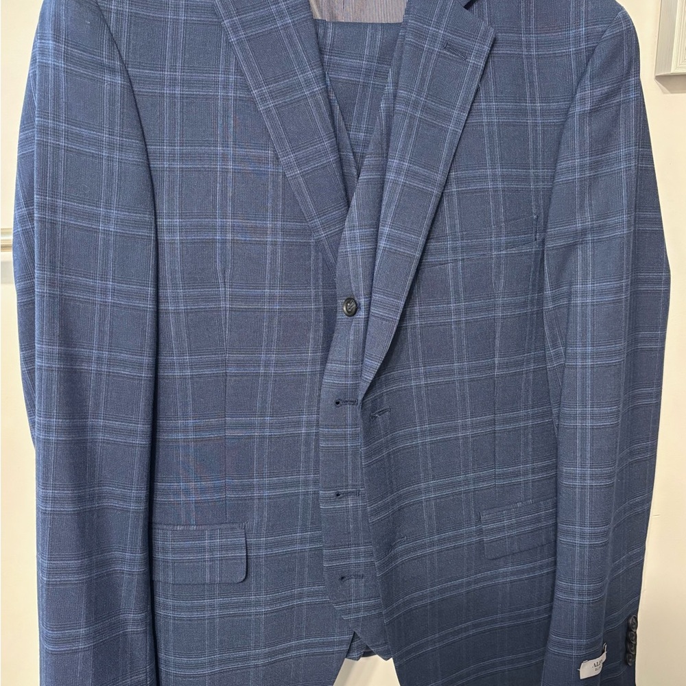 Alfani Navy Checkered Blazer